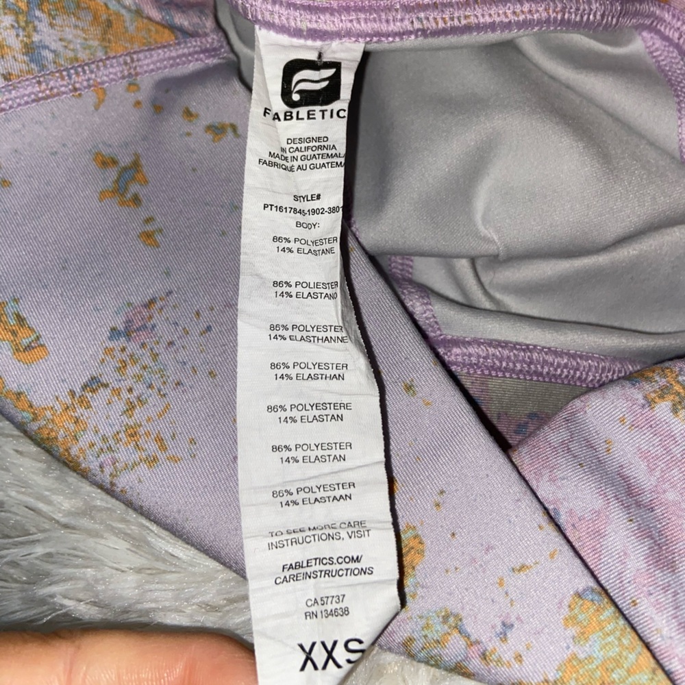 Fabletics Purple and Pink Patterned Leggings - image 4